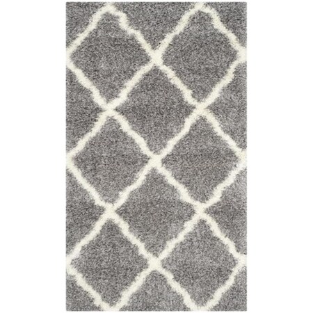 Safavieh Montreal Shag Power Loomed Rectangle Rug- Grey - Ivory- 3 x 5 ft. SGM866D-3